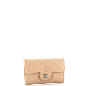 Classic Flap Card Holder Quilted Caviar