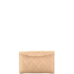 Classic Flap Card Holder Quilted Caviar