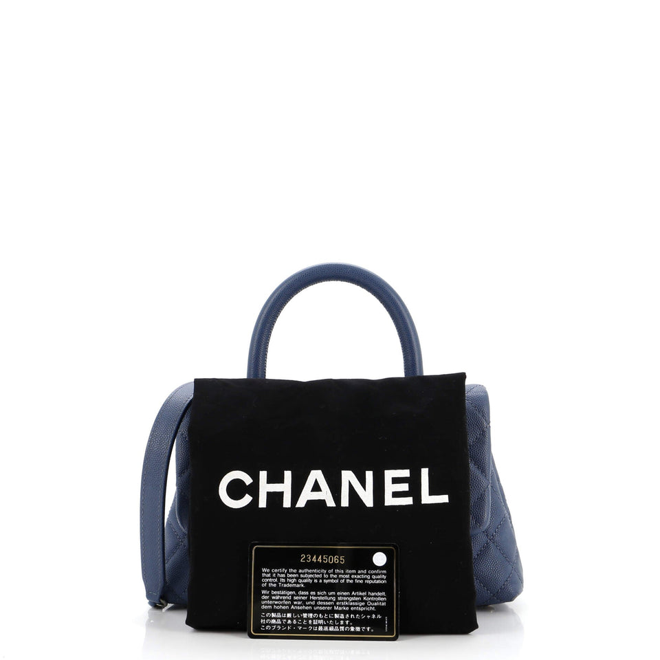 Coco Top Handle Bag Quilted Caviar Mini