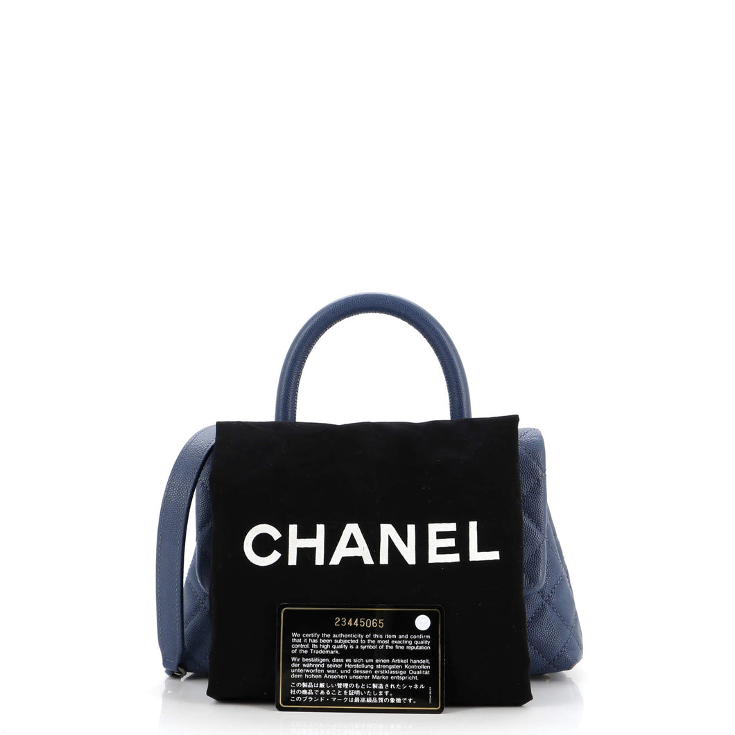 Coco Top Handle Bag Quilted Caviar Mini
