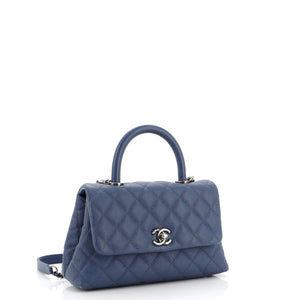 Coco Top Handle Bag Quilted Caviar Mini