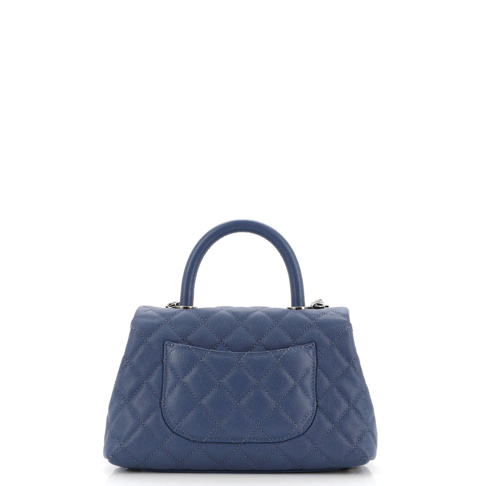 Coco Top Handle Bag Quilted Caviar Mini