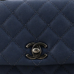 Coco Top Handle Bag Quilted Caviar Mini