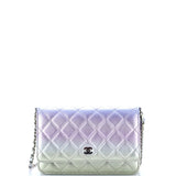 Wallet on Chain Quilted Gradient Metallic Calfskin with Gradient Hardware