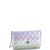 Wallet on Chain Quilted Gradient Metallic Calfskin with Gradient Hardware