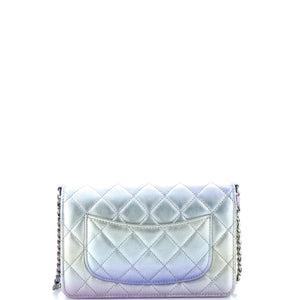 Wallet on Chain Quilted Gradient Metallic Calfskin with Gradient Hardware