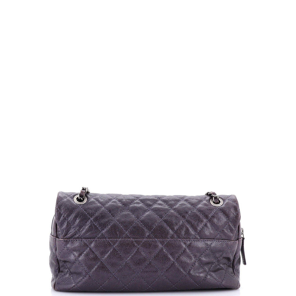 Easy Flap Bag Quilted Caviar Large