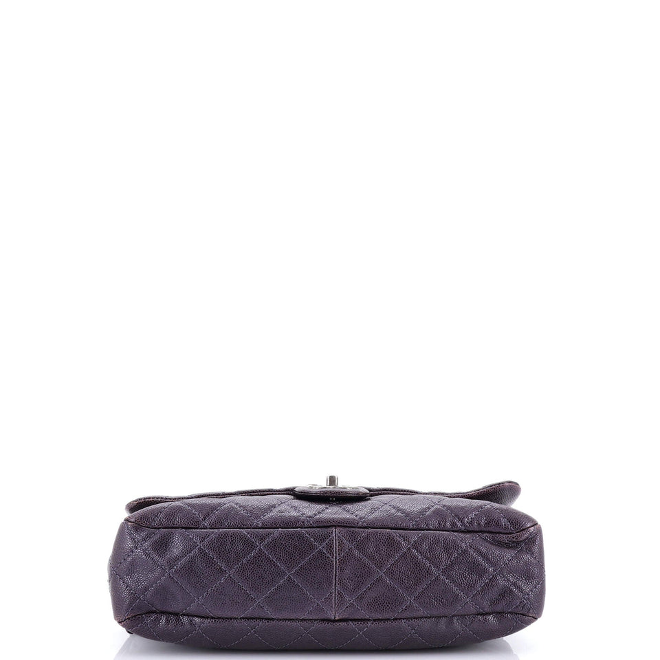 Easy Flap Bag Quilted Caviar Large
