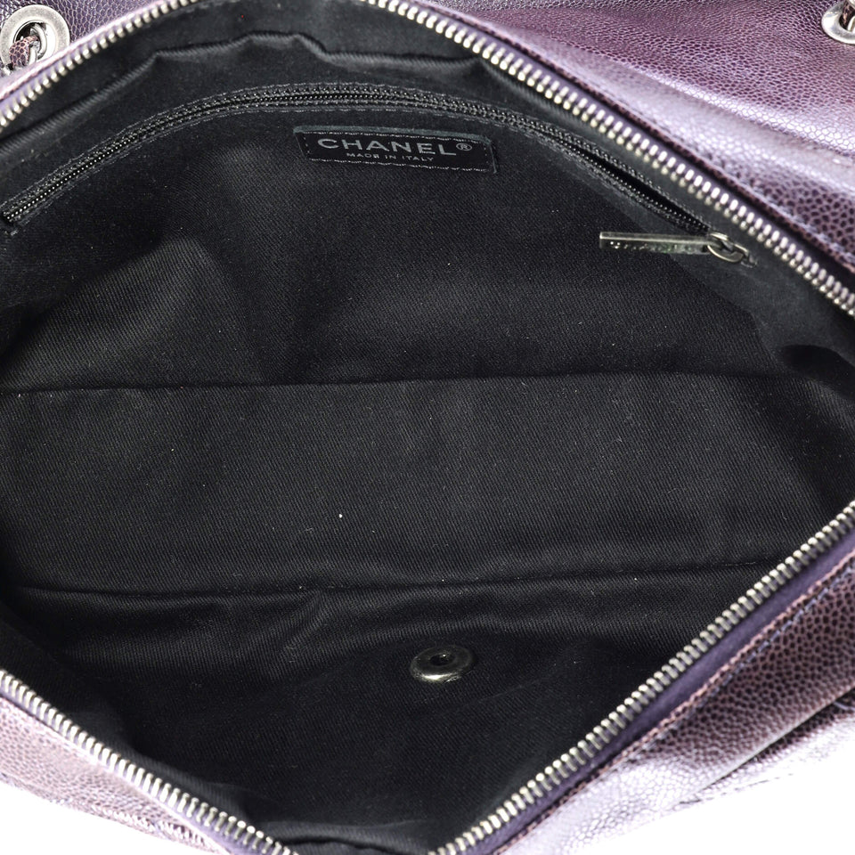 Easy Flap Bag Quilted Caviar Large