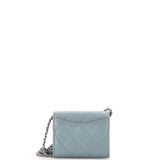 Classic Flap Card Holder on Chain Quilted Caviar Mini
