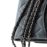 Classic Flap Card Holder on Chain Quilted Caviar Mini