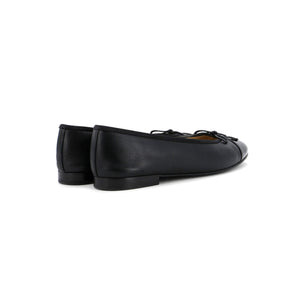 Women's CC Cap Toe Bow Ballerina Flats Leather and Patent