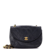 Vintage Round Flap Bag Quilted Lambskin Small