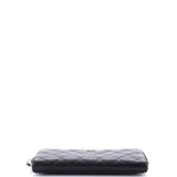 Zip Around Wallet Quilted Caviar Long