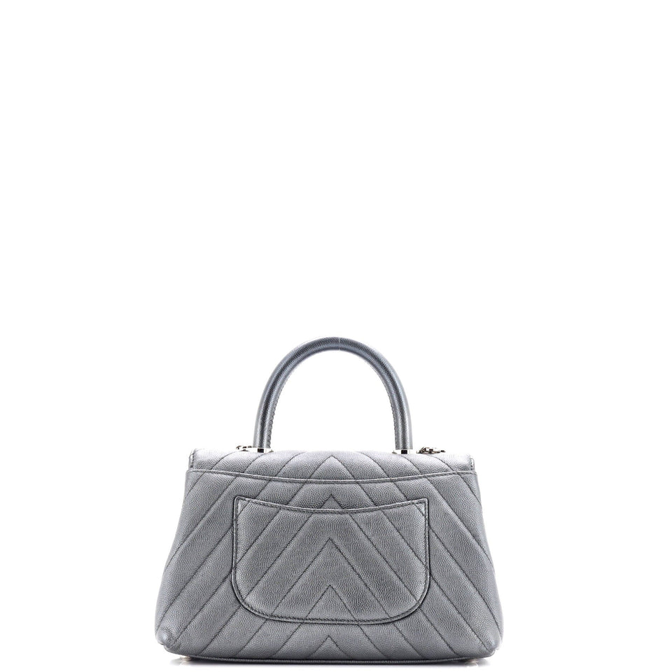Coco Top Handle Bag Chevron Caviar Mini