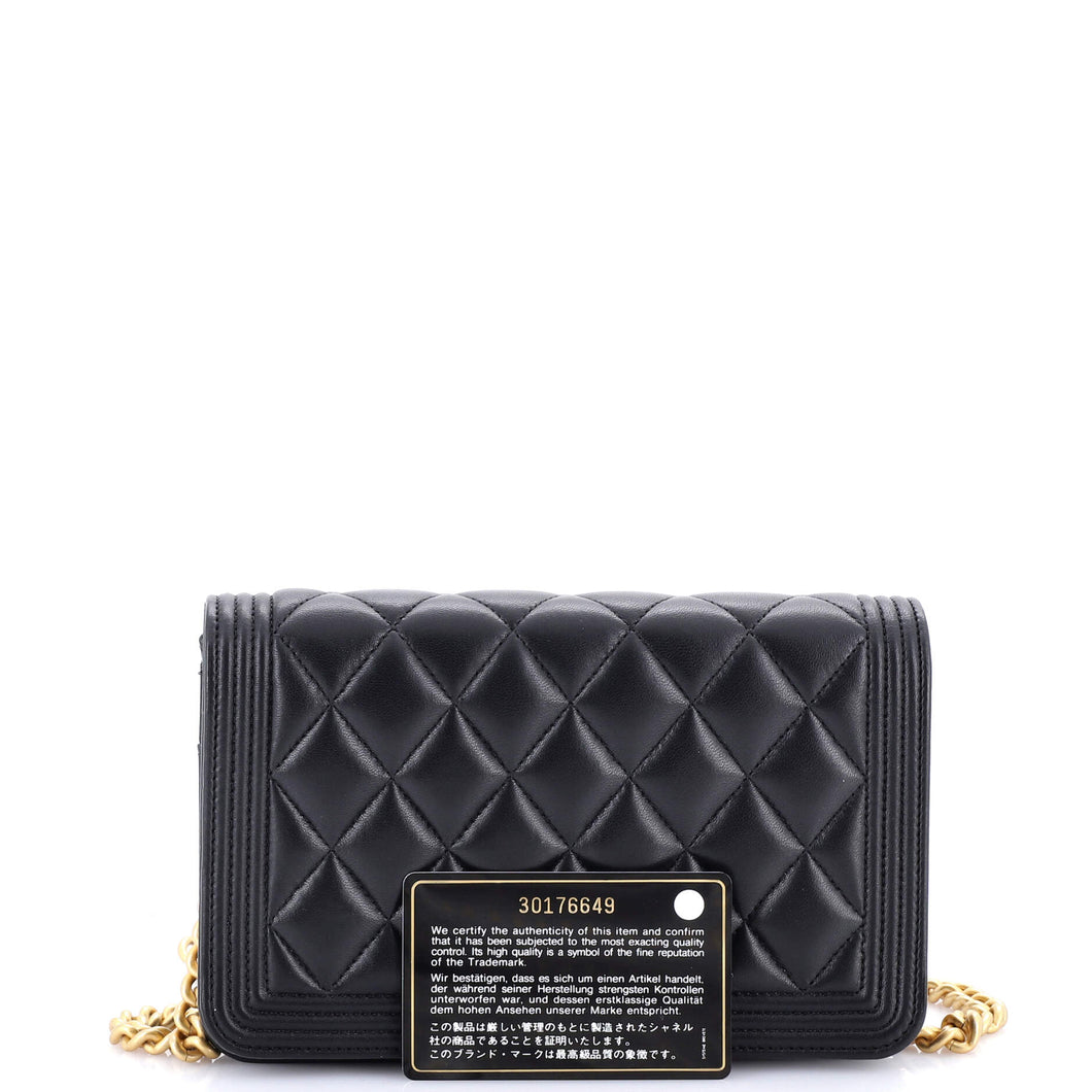 Boy Wallet on Chain Quilted Lambskin