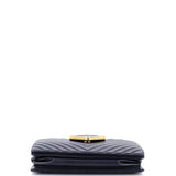 Collar and Tie Flap Bag Chevron Sheepskin Small