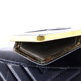 Collar and Tie Flap Bag Chevron Sheepskin Small