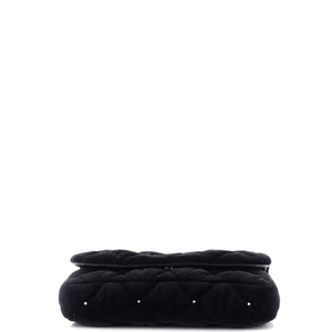 CC Chain Clutch Quilted Velvet with Crystals