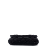 CC Chain Clutch Quilted Velvet with Crystals