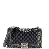 Chained Boy Flap Bag Quilted Glazed Calfskin Old Medium