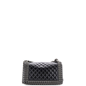 Chained Boy Flap Bag Quilted Glazed Calfskin Old Medium