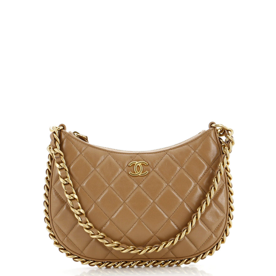 CC Chain Around Hobo Quilted Lambskin