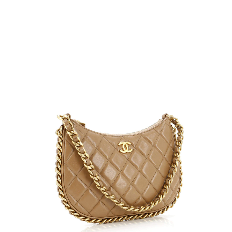 CC Chain Around Hobo Quilted Lambskin