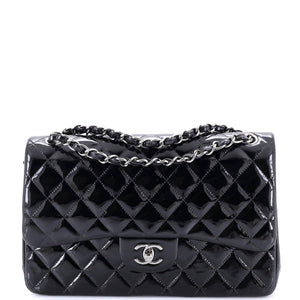 Classic Double Flap Bag Quilted Patent Jumbo