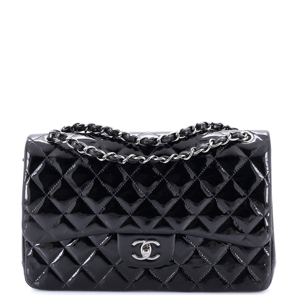Classic Double Flap Bag Quilted Patent Jumbo