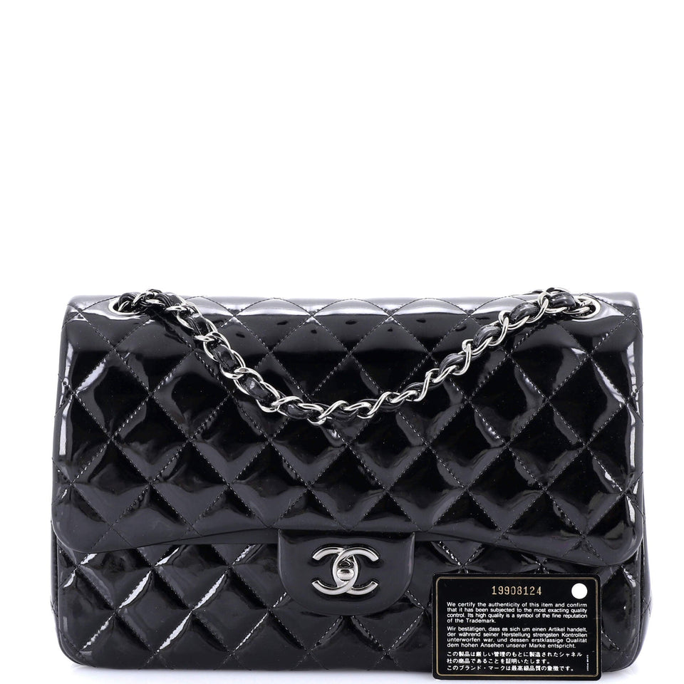 Classic Double Flap Bag Quilted Patent Jumbo