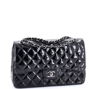 Classic Double Flap Bag Quilted Patent Jumbo