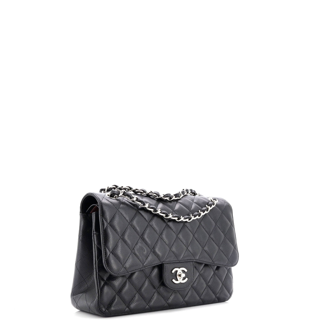 Classic Double Flap Bag Quilted Caviar Jumbo