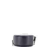 19 Round Clutch with Chain Quilted Leather