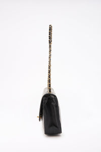 Vintage Chanel Black Single Flap with 24k gold plated hardware
