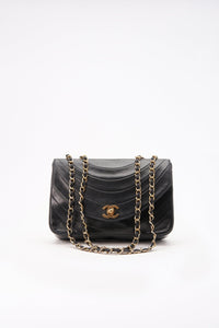 Vintage Chanel Black Single Flap with 24k gold plated hardware