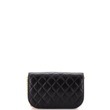 CC Pearl Button Wallet on Chain Quilted Lambskin