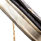 CC Pearl Button Wallet on Chain Quilted Lambskin