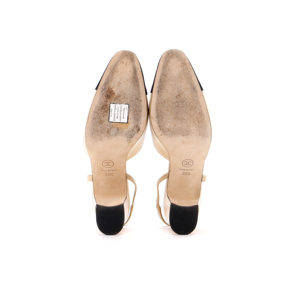 Women’s Cap Toe Slingback Pumps Leather