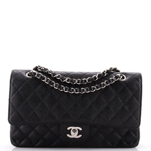 Classic Double Flap Bag Quilted Caviar Medium