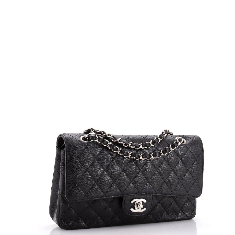 Classic Double Flap Bag Quilted Caviar Medium