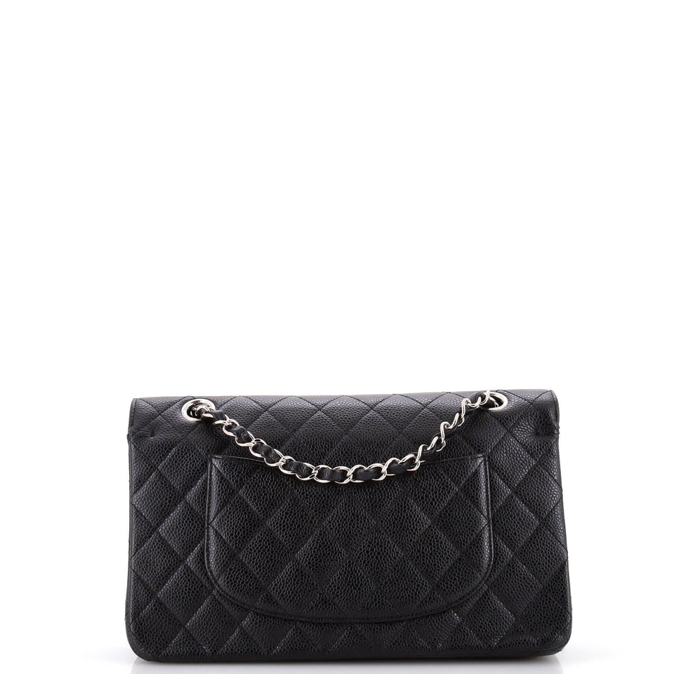 Classic Double Flap Bag Quilted Caviar Medium