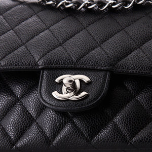 Classic Double Flap Bag Quilted Caviar Medium