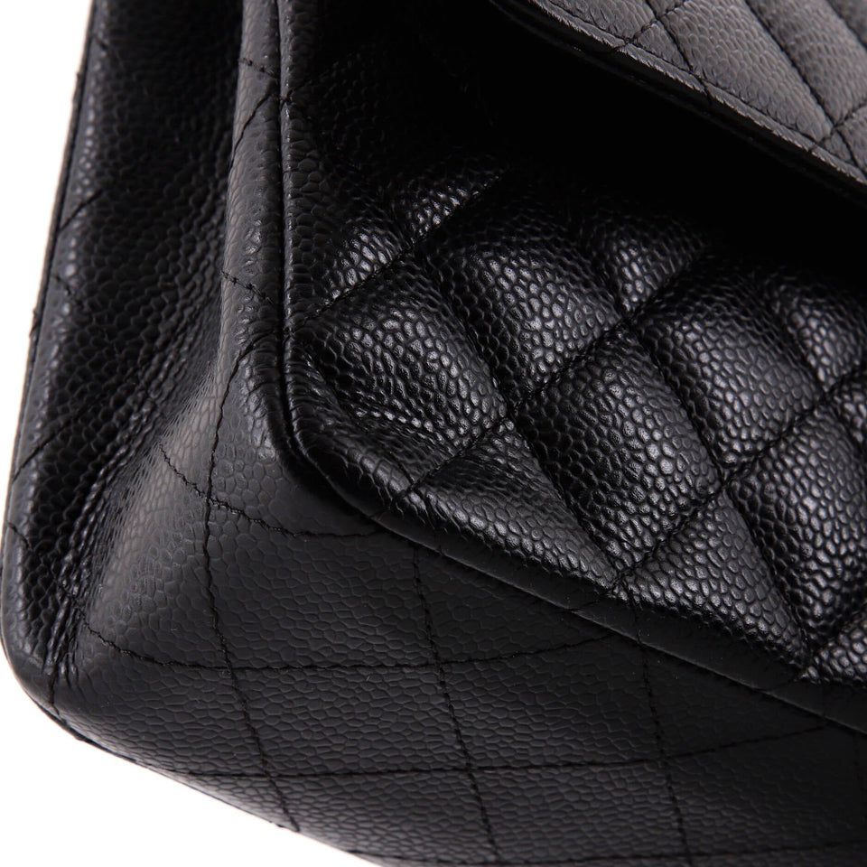 Classic Double Flap Bag Quilted Caviar Medium
