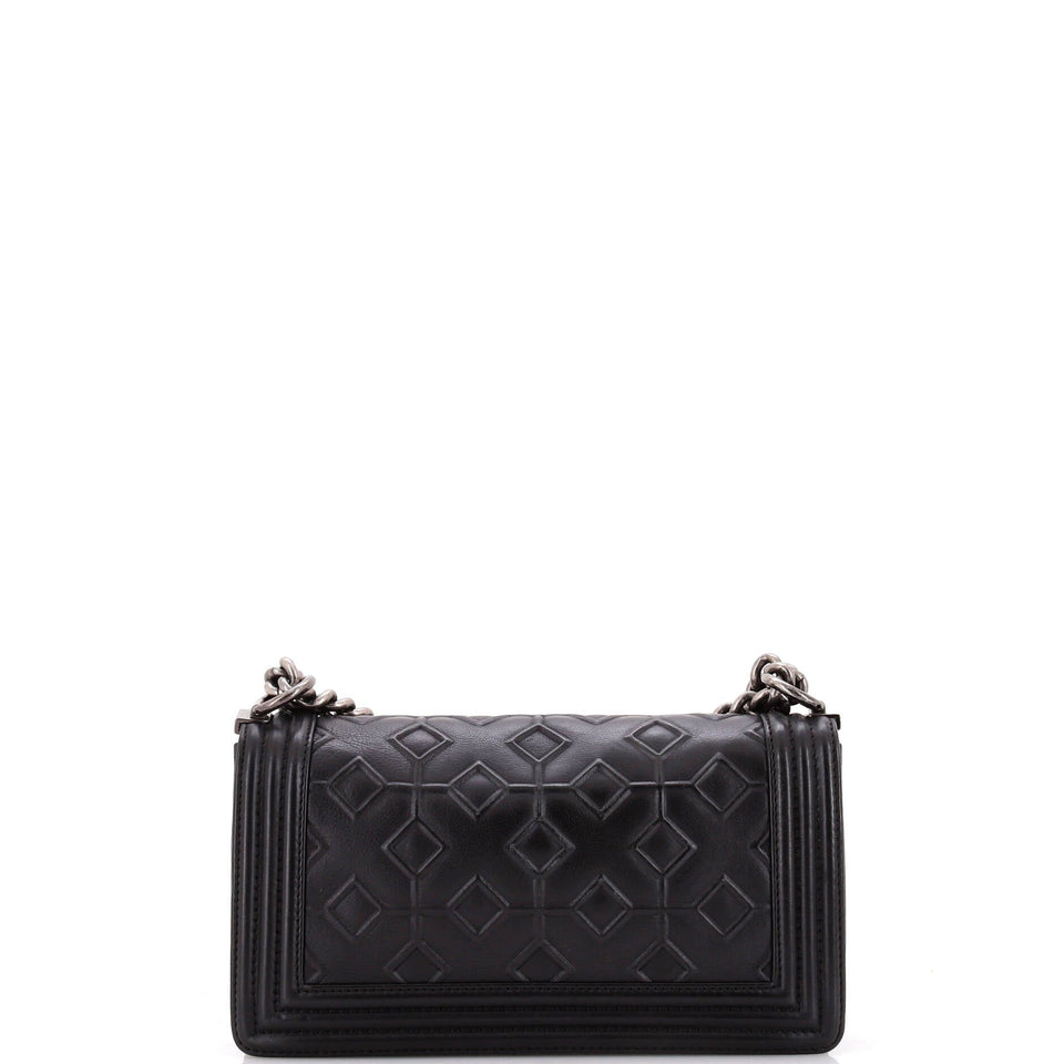 Arabesque Boy Flap Bag Embossed Calfskin Old Medium