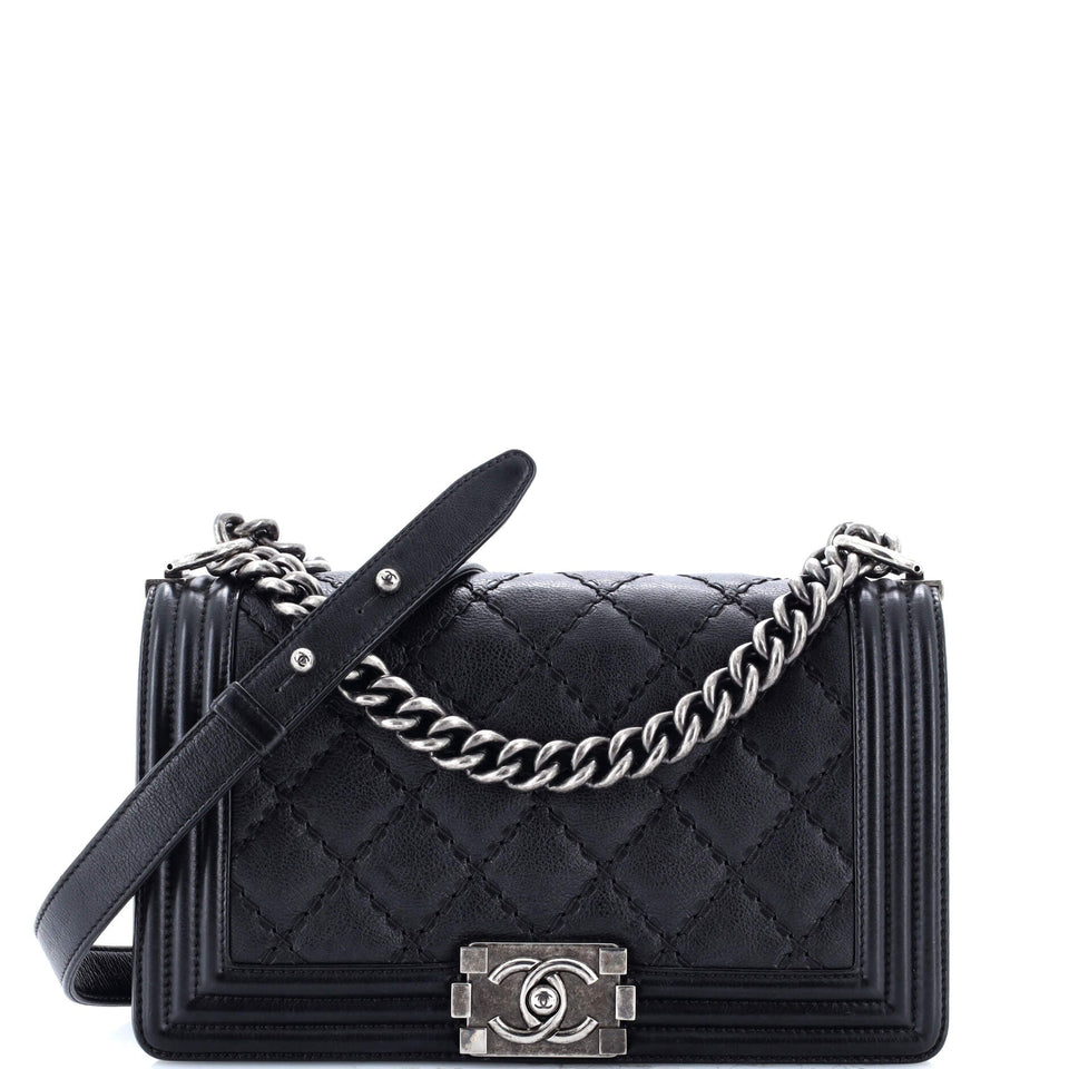 Stitch Boy Flap Bag Quilted Calfskin New Medium