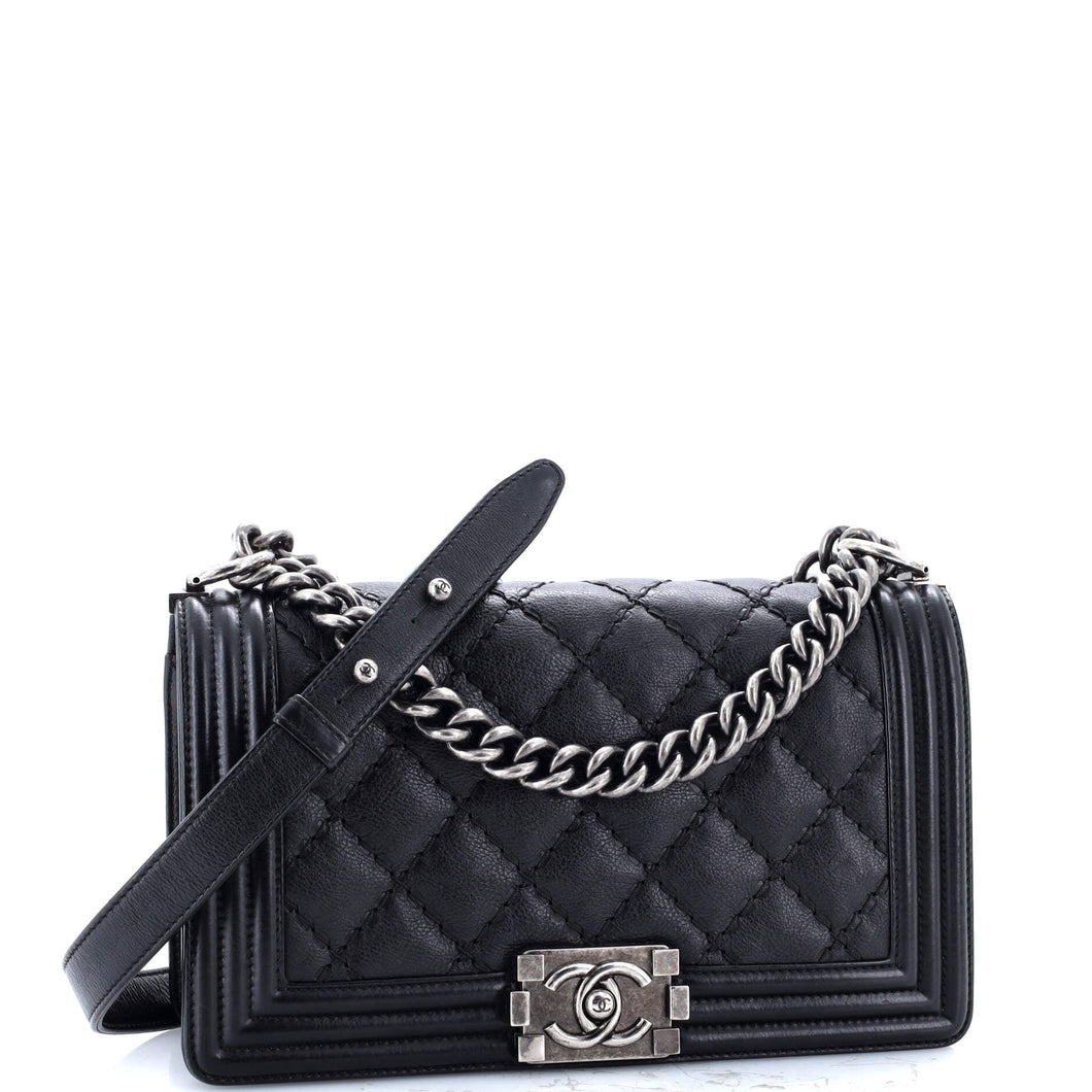 Stitch Boy Flap Bag Quilted Calfskin New Medium