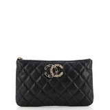 French New Wave O Case Pouch Quilted Caviar Small