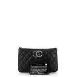 French New Wave O Case Pouch Quilted Caviar Small
