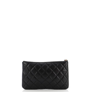 French New Wave O Case Pouch Quilted Caviar Small